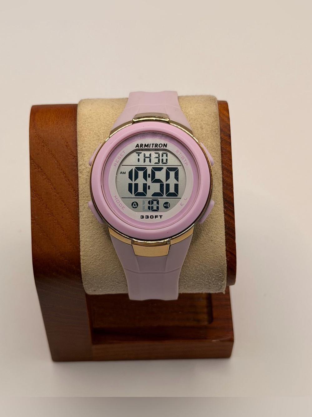 Armitron Digital Alarm Chrono Watch 45/7126 Women 100m Pink/gold Tone